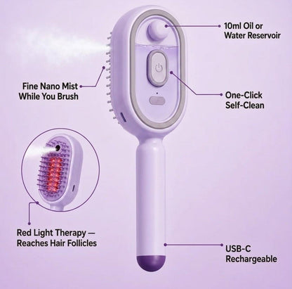 Velvete™HydroSteam Infusion Brush-Detangle, Hydrate & Smooth Any Hair Type