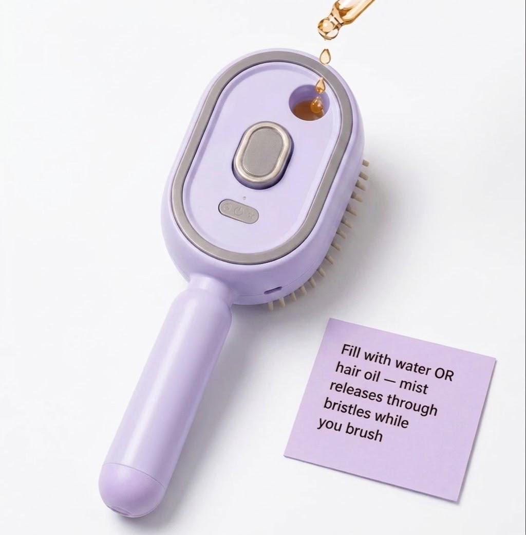 Velvete™HydroSteam Infusion Brush-Detangle, Hydrate & Smooth Any Hair Type